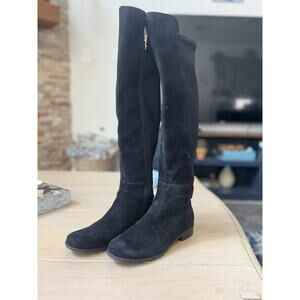Marc Fisher Over the Knee Boots Black Faux Suede Women’s Size 7 Flat Zip Up EUC